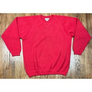 Vintage Alpaca Grandpa Crewneck Sweater Larrimor's Red Knit Men's Sz Large